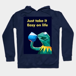 Frog Drinking Coffee Hoodie